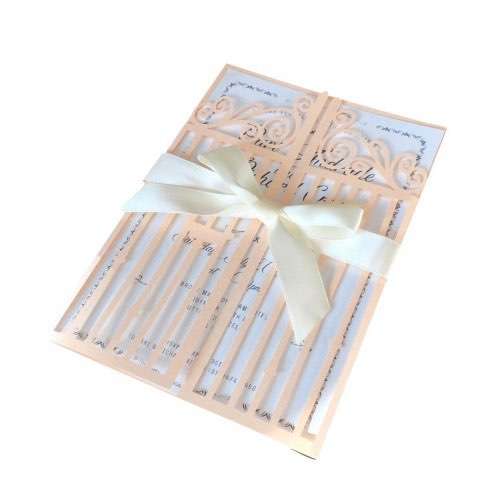 Laser Invitation Card Translucent Envelope Wedding Decoration Champagne